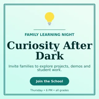 Luxe School Event Social Post — editable white education template, instagram post