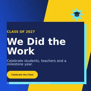 Neo Graduation Announcement Social Post — editable blue education template, instagram post