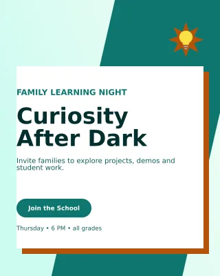 Neo School Event Poster — editable white education template, instagram portrait