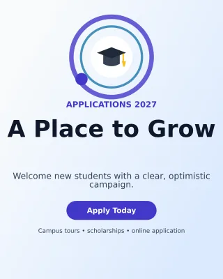 Orbit Admissions Open Poster — editable white education template, instagram portrait