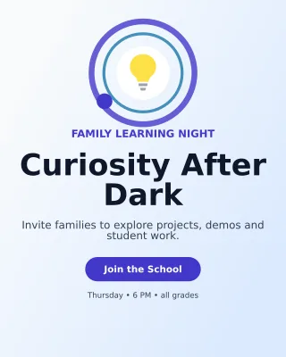 Orbit School Event Poster — editable white education template, instagram portrait