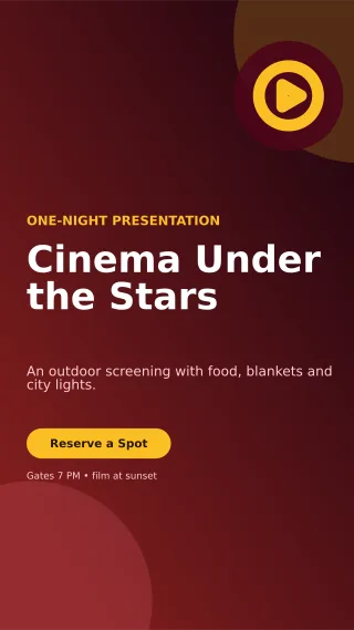 Aurora Film Screening Digital Flyer — editable black entertainment event template, story / reel