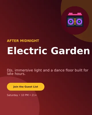 Aurora Nightclub Event Poster — editable black entertainment event template, instagram portrait