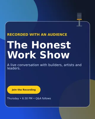Glass Live Podcast Poster — editable blue entertainment event template, instagram portrait