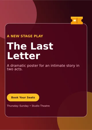 Glass Theatre Production A4 Flyer — editable black entertainment event template, a4 print