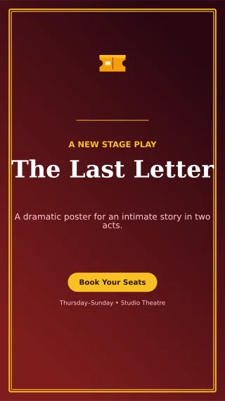 Luxe Theatre Production Digital Flyer — editable black entertainment event template, story / reel