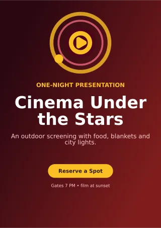 Orbit Film Screening A4 Flyer — editable black entertainment event template, a4 print