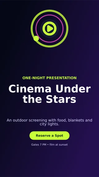 Orbit Film Screening Digital Flyer — editable black entertainment event template, story / reel