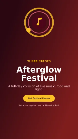 Orbit Music Festival Digital Flyer — editable black entertainment event template, story / reel