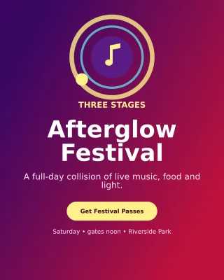 Orbit Music Festival Poster — editable purple entertainment event template, instagram portrait