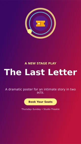 Orbit Theatre Production Digital Flyer — editable purple entertainment event template, story / reel