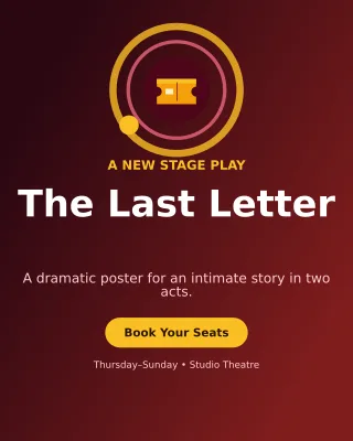 Orbit Theatre Production Poster — editable black entertainment event template, instagram portrait