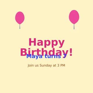 Birthday — editable beige invitation template, instagram post