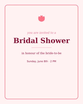 Bridal Shower — editable white invitation template, instagram portrait