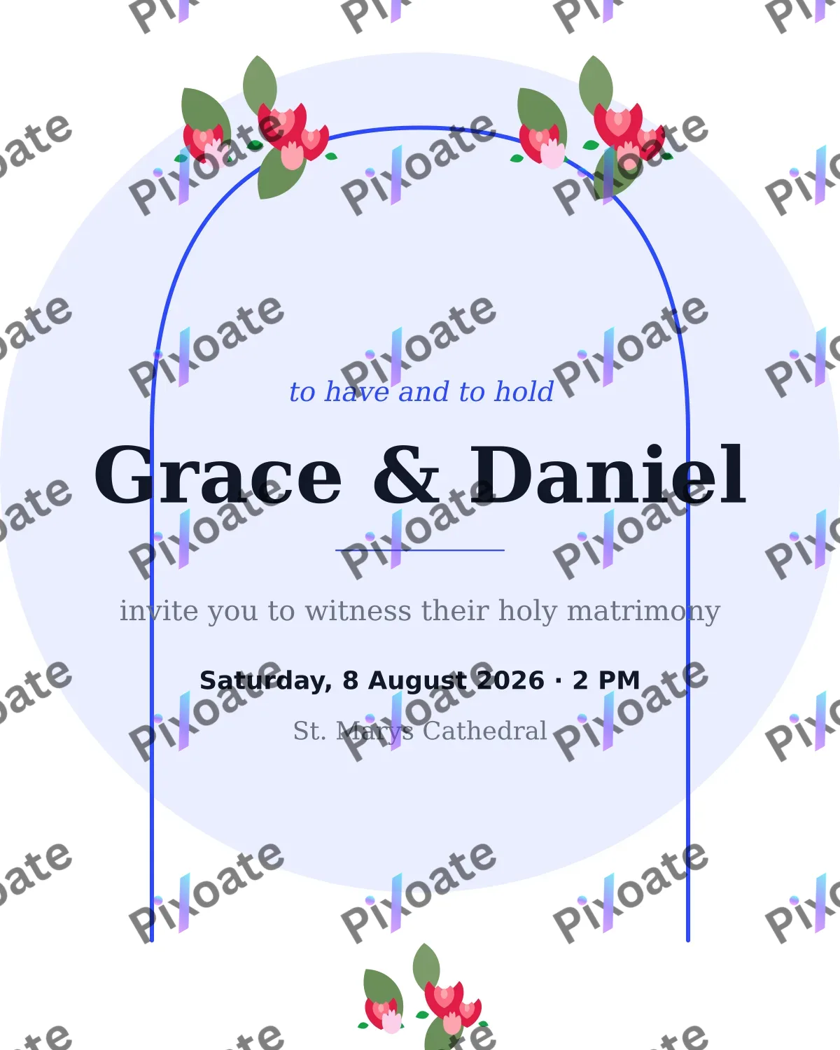 Christian Wedding Christian Wedding — editable white invitation template, instagram portrait
