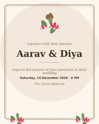 Classic Wedding Invite — editable white invitation template, instagram portrait