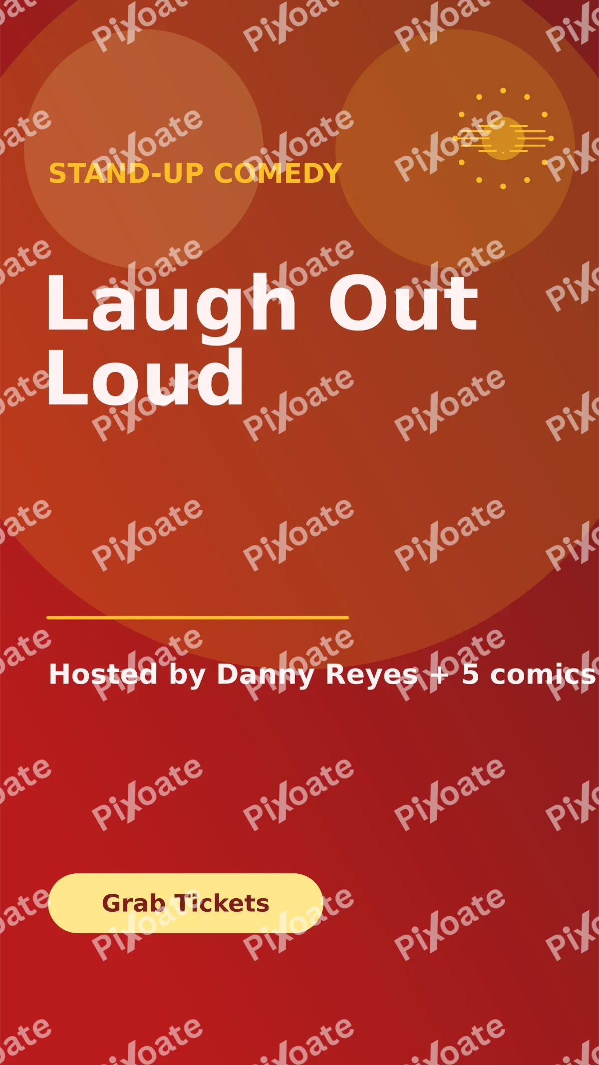 Comedy Night Comedy Night — editable red invitation template, story / reel