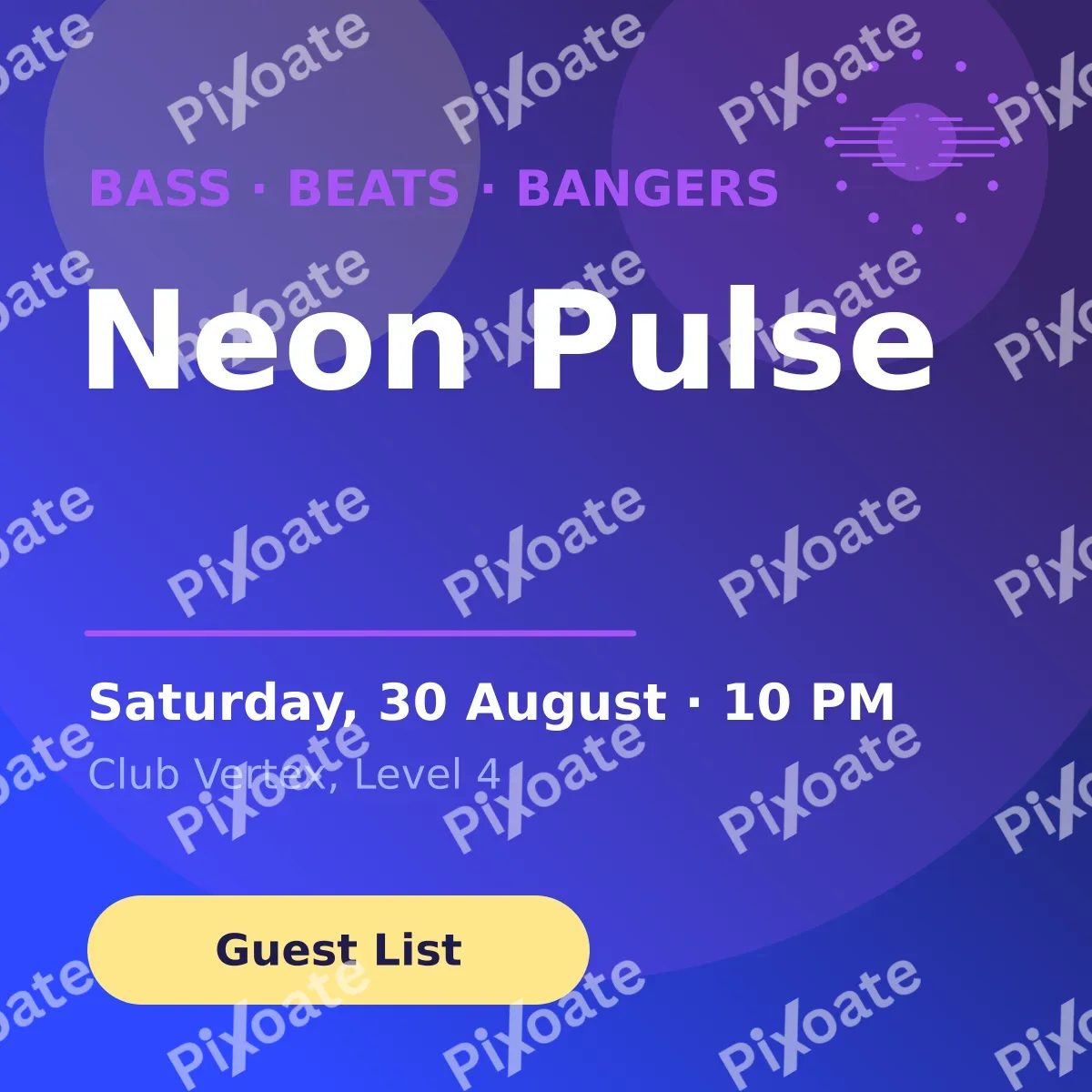 DJ Night DJ Night — editable blue invitation template, instagram post