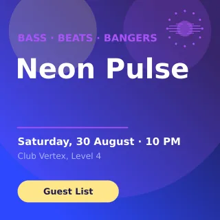 DJ Night — editable blue invitation template, instagram post