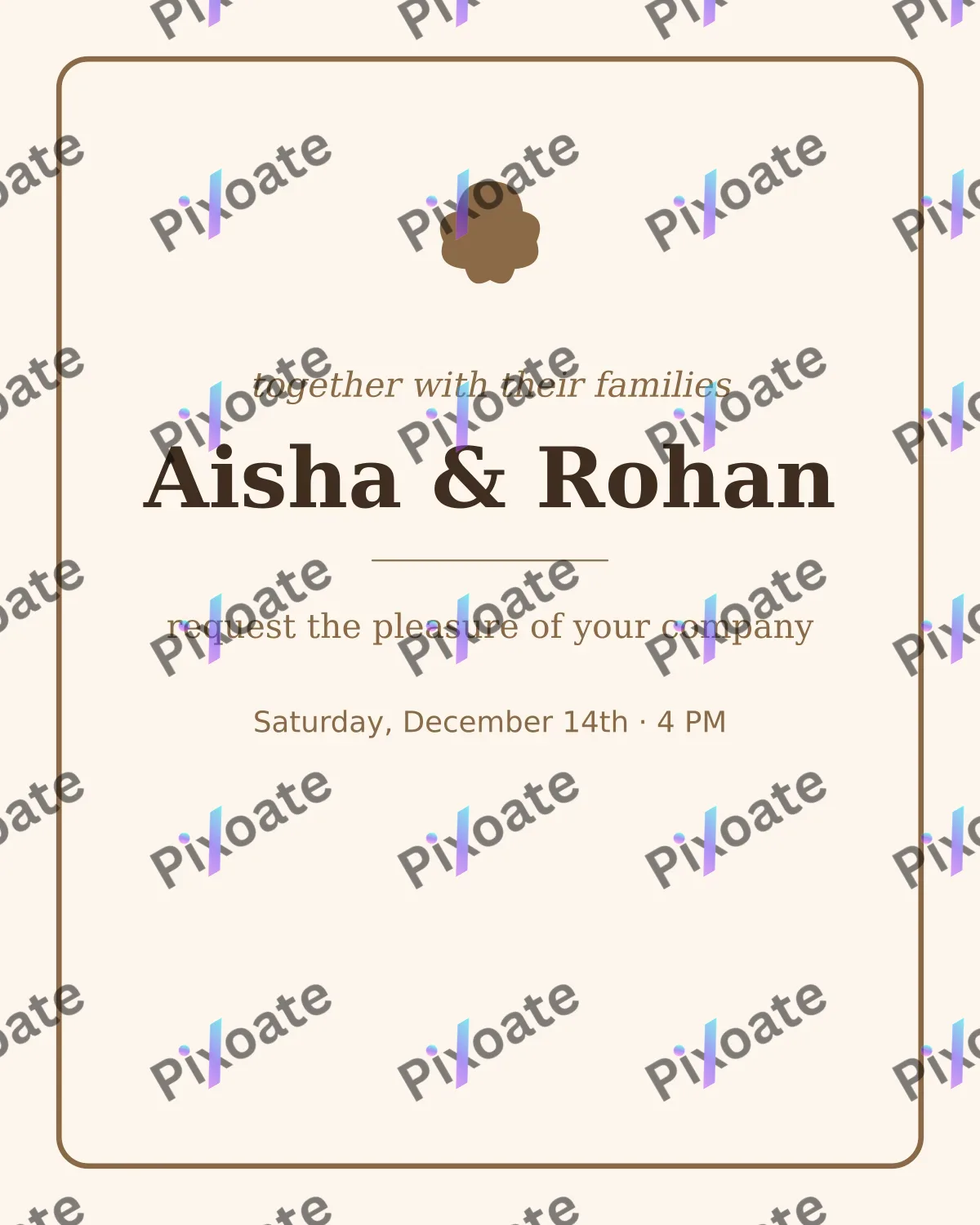 Elegant Wedding Elegant Wedding — editable white invitation template, instagram portrait