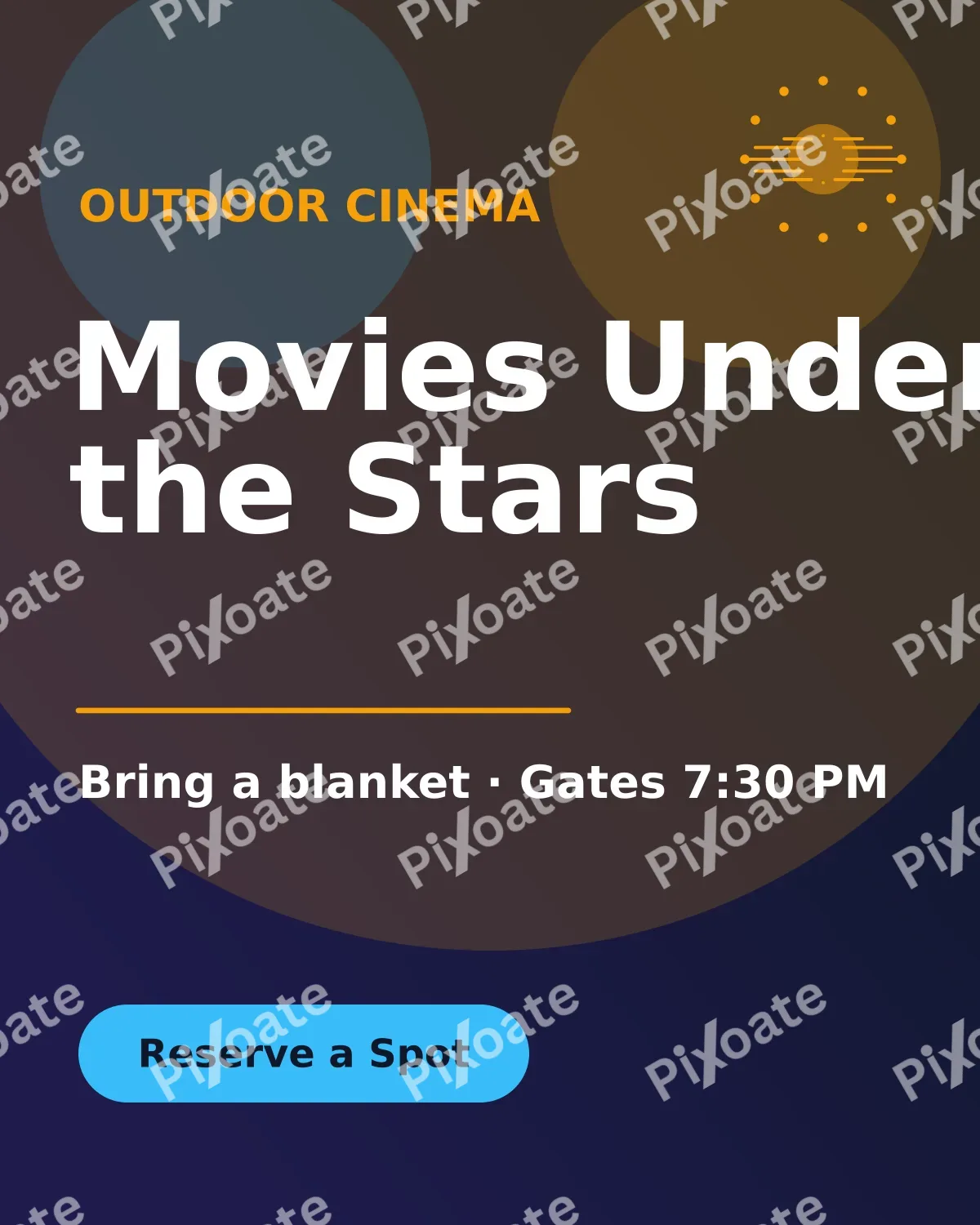 Film Screening Film Screening — editable blue invitation template, instagram portrait