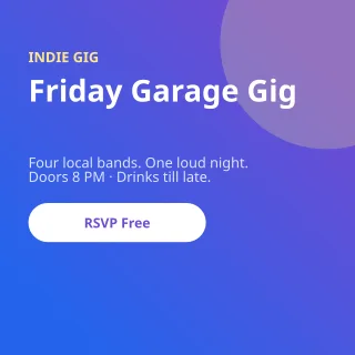 Gig Night — editable purple invitation template, instagram post