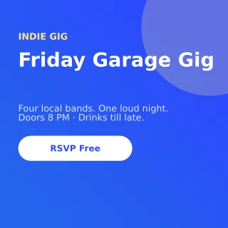 Gig Night — editable blue invitation template, instagram post