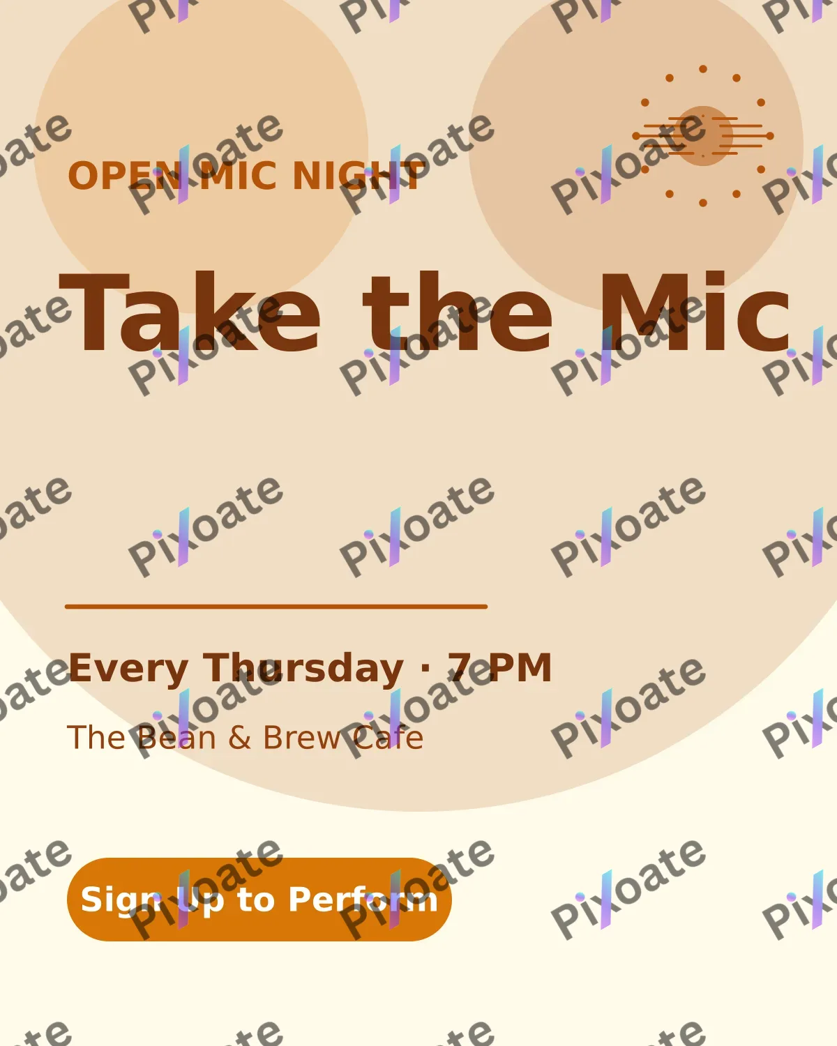 Open Mic Open Mic — editable white invitation template, instagram portrait