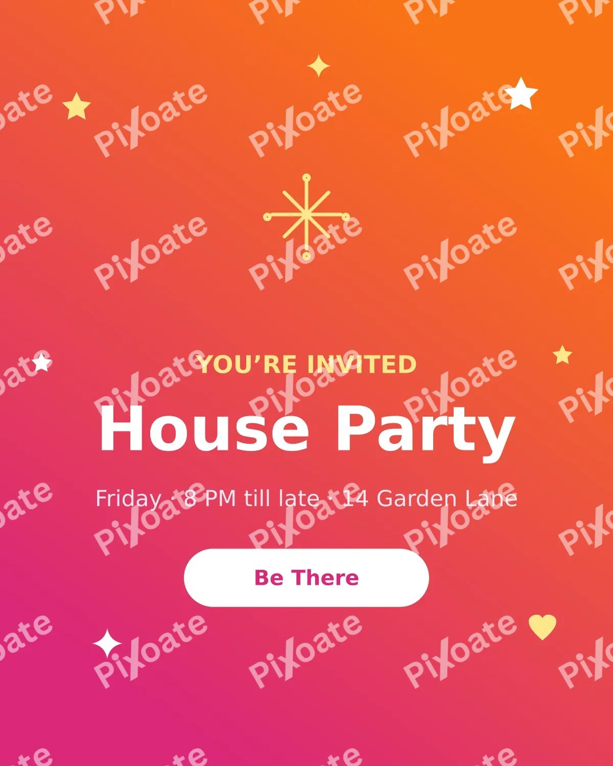 Party Invite Party Invite — editable pink invitation template, instagram portrait