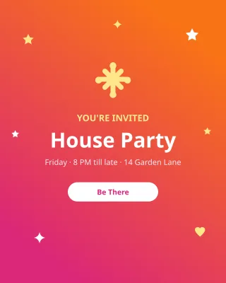 Party Invite — editable pink invitation template, instagram portrait