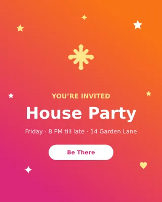 Party Invite — editable pink invitation template, instagram portrait