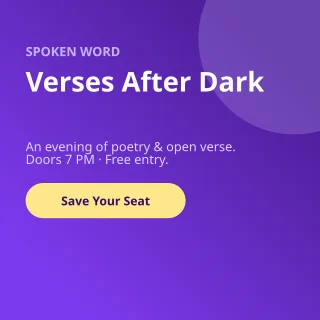 Poetry Night — editable purple invitation template, instagram post