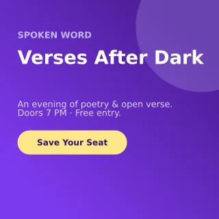 Poetry Night — editable purple invitation template, instagram post