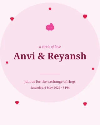 Ring Ceremony Blush — editable white invitation template, instagram portrait