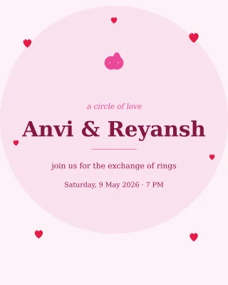 Ring Ceremony Blush — editable white invitation template, instagram portrait