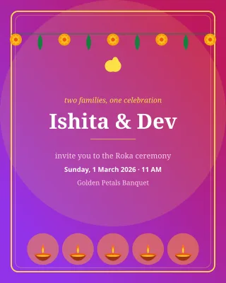 Roka Festive — editable pink invitation template, instagram portrait