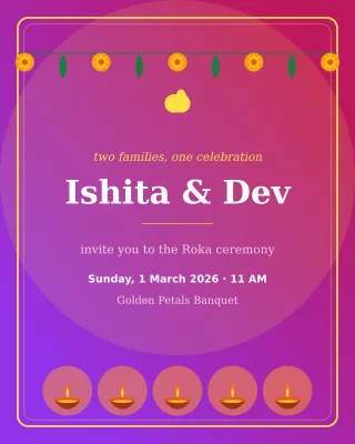 Roka Festive — editable pink invitation template, instagram portrait