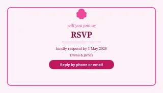 RSVP Floral Card — editable white invitation template, business card