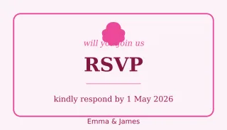 RSVP Floral Card — editable white invitation template, business card