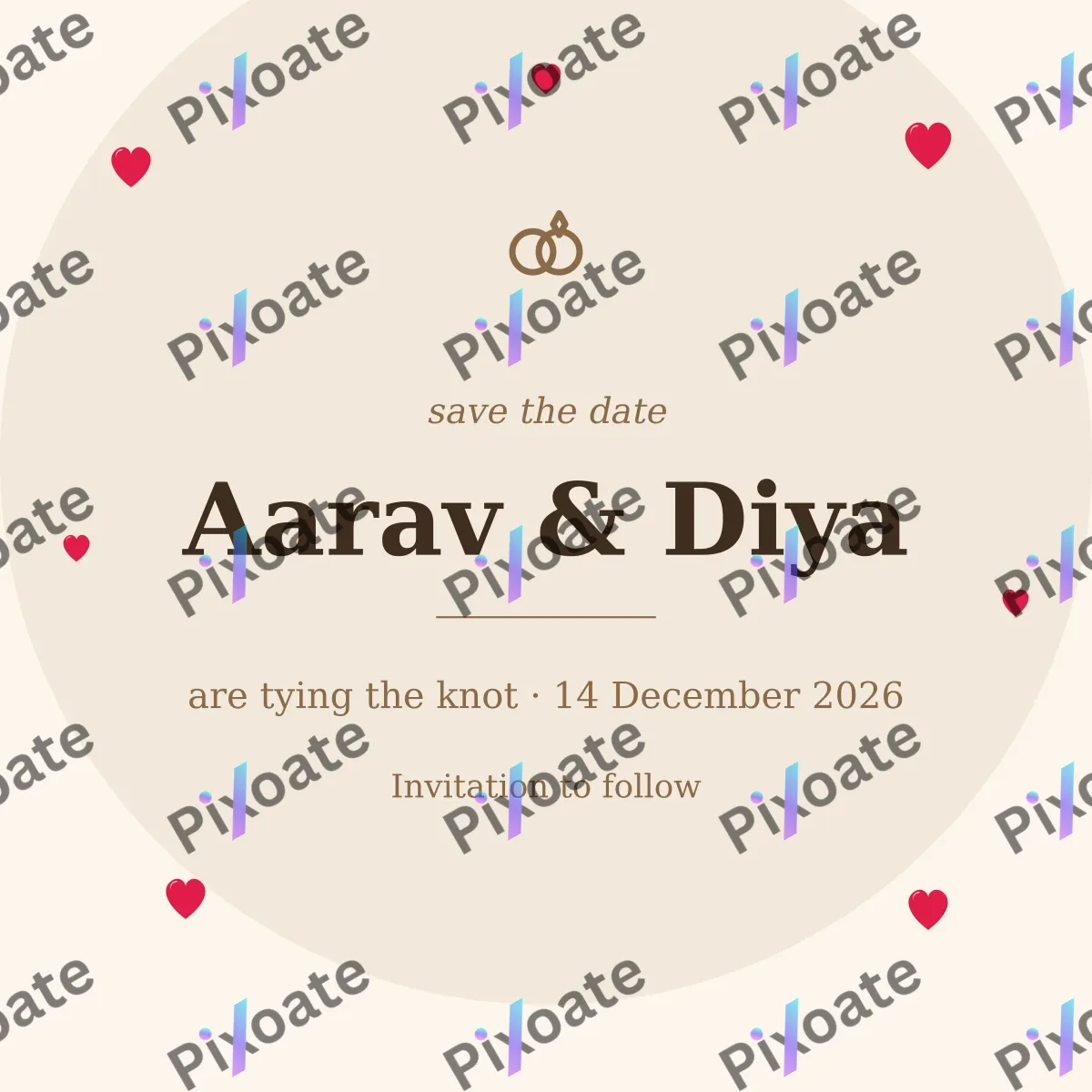 Save the Date Classic Save the Date Classic — editable white invitation template, instagram post