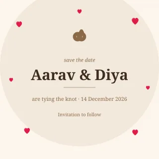 Save the Date Classic — editable white invitation template, instagram post