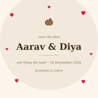 Save the Date Classic — editable white invitation template, instagram post