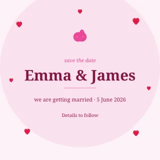 Save the Date Floral — editable white invitation template, instagram post
