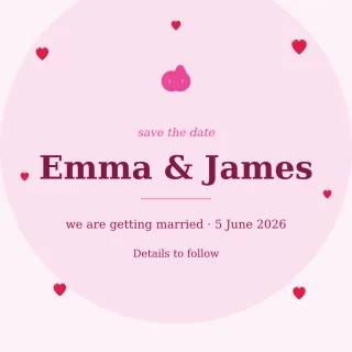Save the Date Floral — editable white invitation template, instagram post
