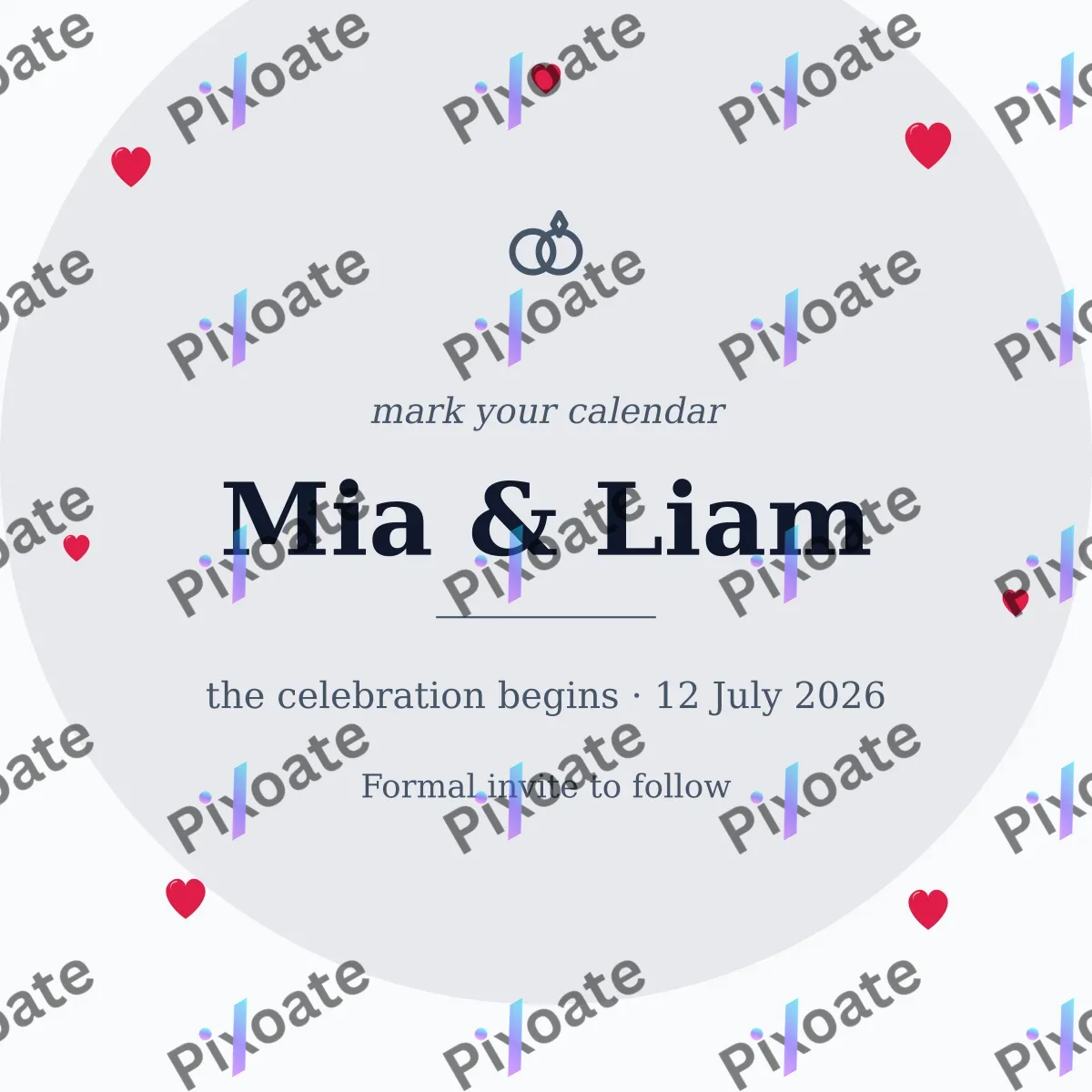 Save the Date Modern Save the Date Modern — editable white invitation template, instagram post