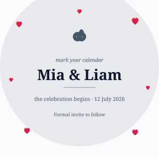 Save the Date Modern — editable white invitation template, instagram post