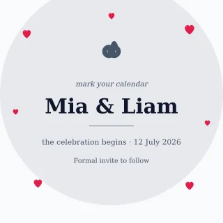 Save the Date Modern — editable white invitation template, instagram post