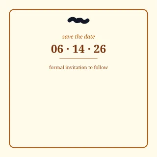 Save the Date — editable white invitation template, instagram post
