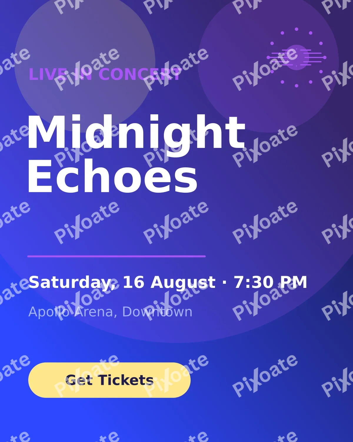 Summer Concert Summer Concert — editable blue invitation template, instagram portrait