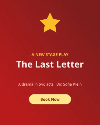Theatre Play — editable red invitation template, instagram portrait
